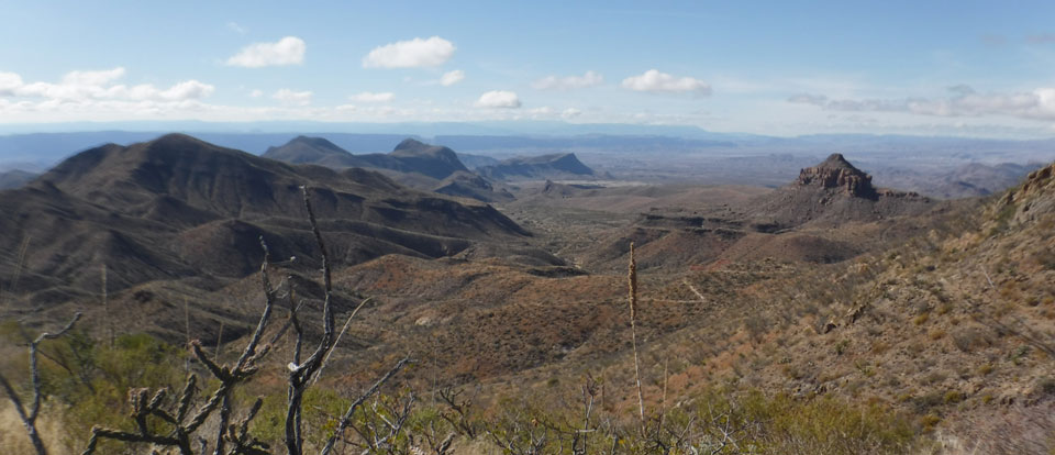 The Chisos Mountains and open desert in Big Bend National Park