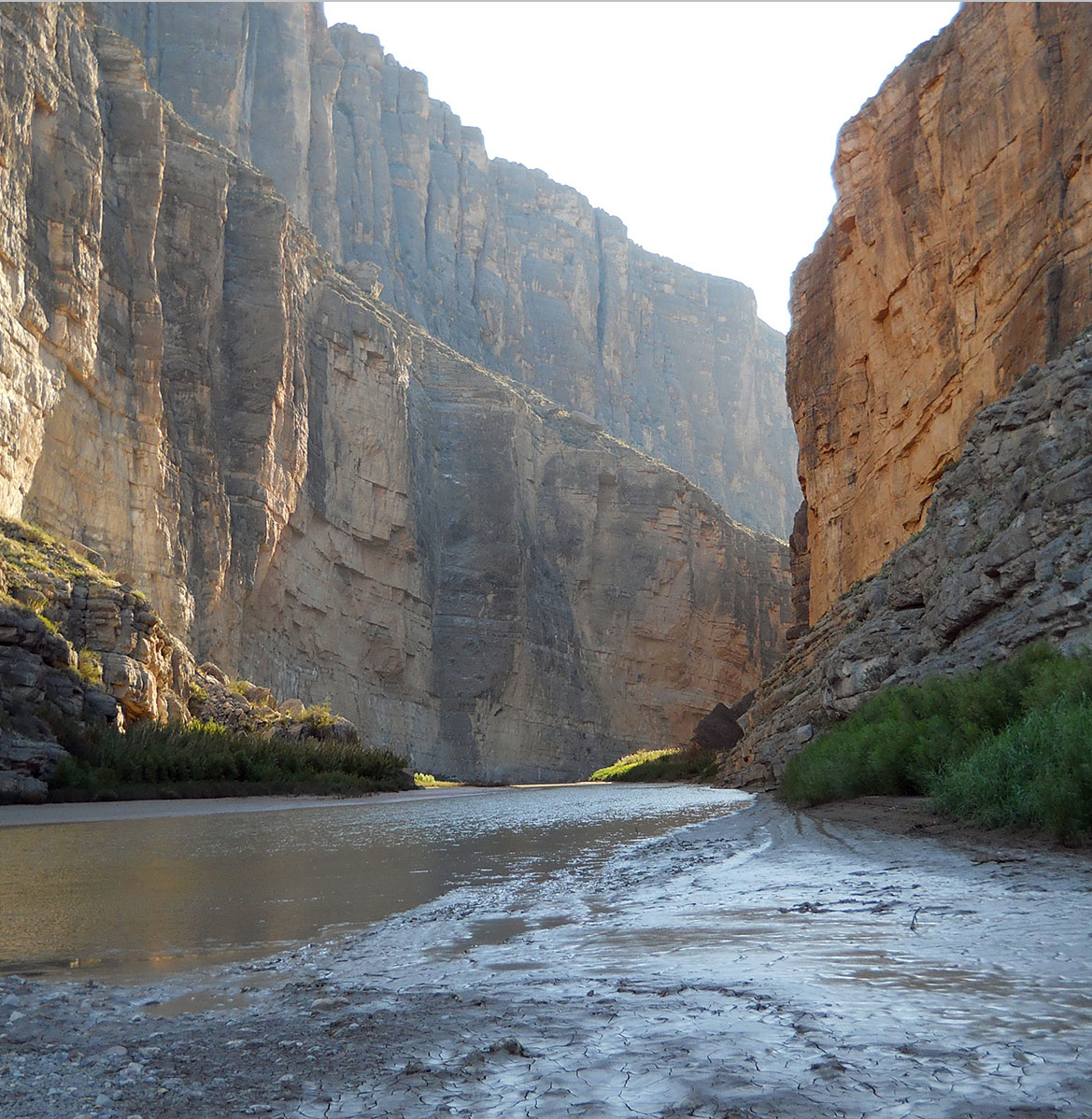 The Rio Grande between the towering walls of Santa Elena Canyon in Big Bend National Park